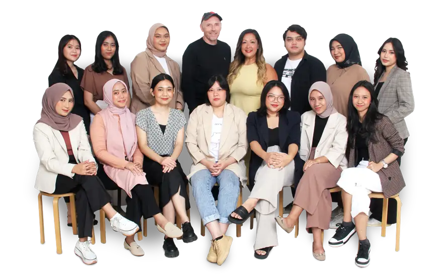 A handful of our team members working with us at 1000Steps.