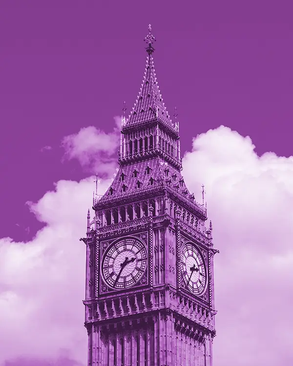 Big Ben clock tower in London.